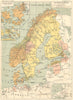 SCANDINAVI. Gli Stati; maps Isole Danesi; Stocolma; Itinerario Carlo 12 1889