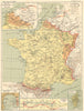FRANCIA 17-18C. Frontiera Sette; Gibilterra; Assedio Torino; Corsica 1889 map