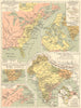 COLONIE FRANCESI INGLESI. America Colonia Capo Lorenzo Antille India 1889 map