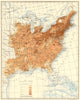 USA. Population distribution East of the 100th Meridian. 1860 1900 old map