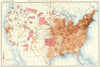 USA. Population distribution(Excluding Indians not taxed). 1870 1900 old map