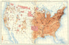 USA. Population distribution(Excluding Indians not taxed). 1880 1900 old map
