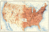 USA. Population distribution(Excluding Indians not taxed). 1890 1900 old map