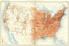 USA. Population distribution. 1900 1900 old antique vintage map plan chart