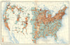 USA. Proportion of population in cities & towns 2000+ Inhabitants  1900 map