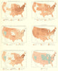 USA. Population. Density; urban; growth; immigrants; 1890-1900 1900 old map