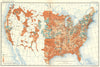 USA. Proportion of Increase of total population 1890 to 1900 1900 old map