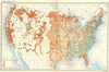 USA. Predominating sex of US at 12th Census  1900 old antique map plan chart