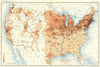 USA. Density of Foreign born population US at 12th Census  1900 old map
