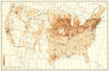 USA. Density of Natives of Germany.  1900 old antique vintage map plan chart