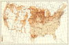 USA. Proportion of natives Germany to total population.  1900 old antique map