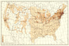 USA. Density of Natives of the Ireland.  1900 old antique map plan chart