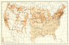 USA. Proportion of natives Ireland to total population.  1900 old antique map