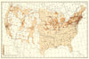 USA. Density of natives of Great Britain.  1900 old antique map plan chart