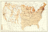 USA. Density of Natives of Canada.  1900 old antique vintage map plan chart