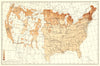 USA. Proportion of natives Canada to total, population.  1900 old antique map