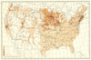 USA. Density of Scandinavians.  1900 old antique vintage map plan chart