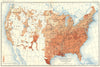 USA. % Illiterates among native White voters US 12th census  1900 old map