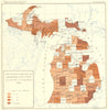 USA. Death rate due Diphtheria Croup per 100, 000 population  1900 old map