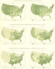 USA. Proportion of farms owned rented  1900 old antique vintage map plan chart