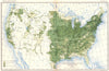 USA. Number of horses, mules & Asses / sq mile at 12th census  1900 old map
