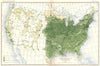 USA. Production of corn / sq mile at 12th census  1900 old antique map chart