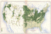 USA. Production of wheat / sq mile at 12th census  1900 old antique map chart