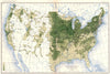 USA. Production of Oats / sq mile at 12th census  1900 old antique map chart
