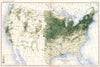 USA. Production of hay & forage / sq mile at 12th Census  1900 old antique map