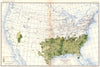 USA. Yield of cotton per acre at the twelfth census  1900 old antique map