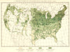 USA. Production of Potatoes per square mile.  1900 old antique map plan chart