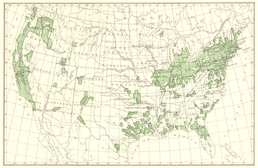 USA. Pears principal regions of production.  1900 old antique map plan chart
