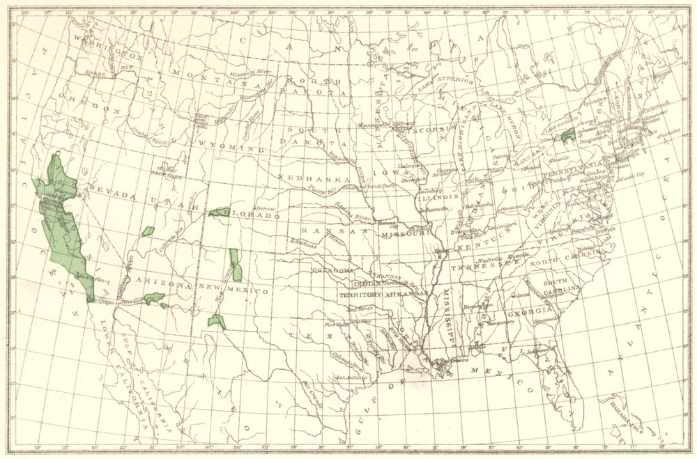 USA. Apricots principal regions of production.  1900 old antique map chart