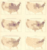 USA. Output density. Flour; Dairy; Livestock; Liquor; Clay; Glass,  1900 map