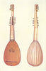 MUSICAL INSTRUMENTS. Theorbo 1945 old vintage print picture