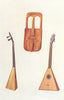 MUSICAL INSTRUMENTS. Welsh Crwth Russian Balalaika 1945 old vintage print