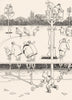 HEATH ROBINSON. Magnetic skating aids to be installed in London parks 1920