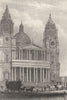 LONDON. St Paul's Cathedral. DUGDALE 1845 old antique vintage print picture