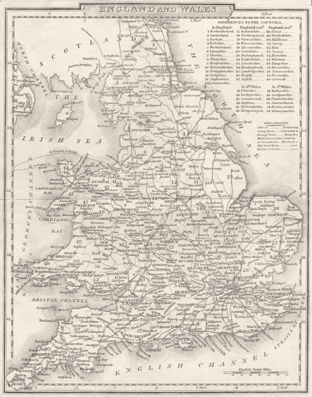 UK. England and Wales. DUGDALE 1845 old antique vintage map plan chart