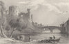 DURHAM. Barnard Castle. DUGDALE 1845 old antique vintage print picture