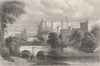 NORTHUMBERLAND. Alnwick Castle. DUGDALE 1845 old antique vintage print picture