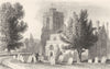 LONDON. Hornsey Church. DUGDALE 1845 old antique vintage print picture