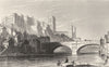 DURHAM. City of Durham. DUGDALE 1845 old antique vintage print picture