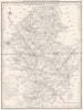 STAFFORDSHIRE. County map. Polling places. Coach roads. DUGDALE 1845 old