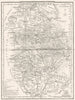 LINCOLNSHIRE. County map. Polling places. Coach roads. DUGDALE 1845 old