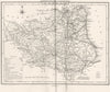 DURHAM. County map. Polling places. Coach roads. DUGDALE 1845 old antique