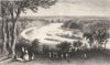 LONDON. Scene from Richmond Hill. DUGDALE 1845 old antique print picture