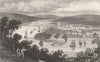 DEVON. Devonport, from Mount Edgcombe. DUGDALE 1845 old antique print picture