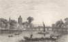 LONDON. Battersea Bridge. DUGDALE 1845 old antique vintage print picture