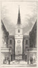 LONDON. St Bride's Church. DUGDALE 1845 old antique vintage print picture